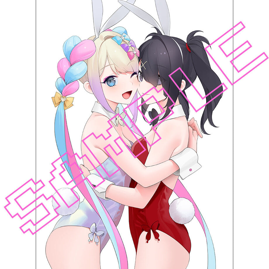 お久しぶり先生描き下ろし「バニー超てんちゃん＆バニーあめちゃん」アクリルレイヤーライトフレーム 詳細画像2