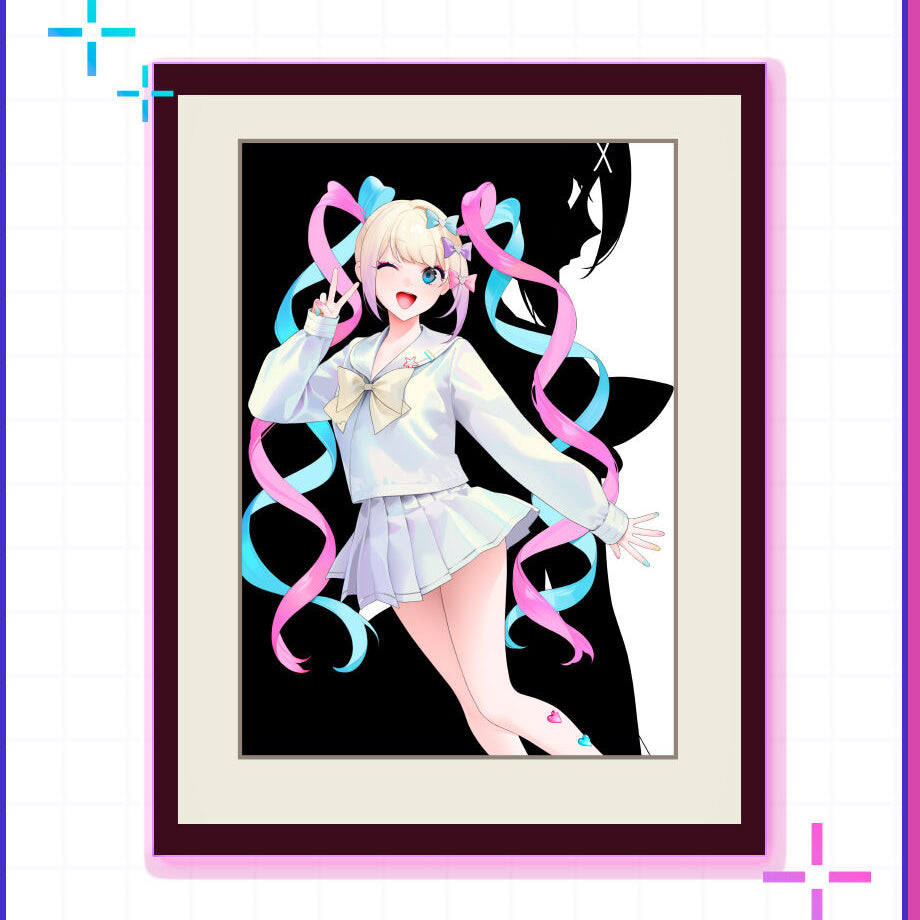 お久しぶり先生描き下ろし「超絶最かわてんしちゃん＆あめちゃん」複製原画
