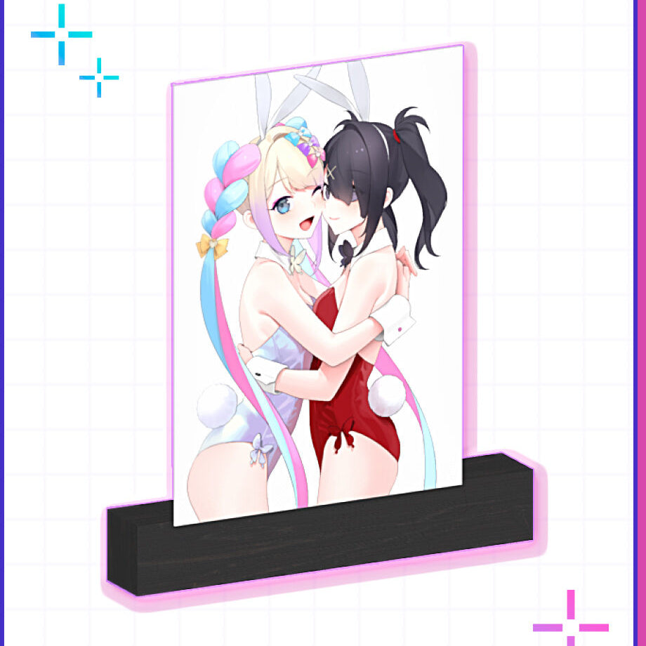 お久しぶり先生描き下ろし「バニー超てんちゃん＆バニーあめちゃん」アクリルレイヤーライトフレーム