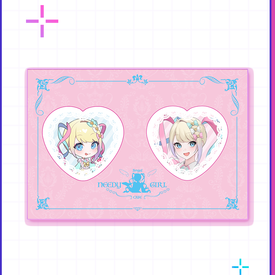 【てんしのお茶会】超てんちゃんハート型缶バッジセット