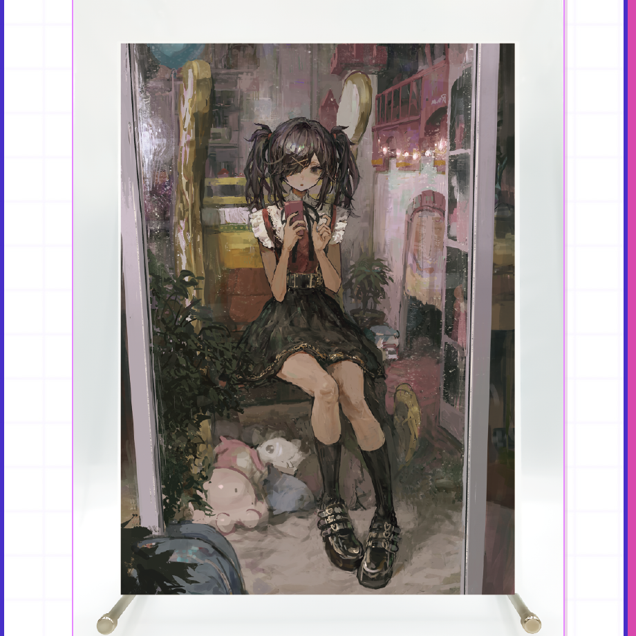 【事後通販】しおん先生描き下ろしあめちゃん部屋アクリル複製原画【ニディガ展2】