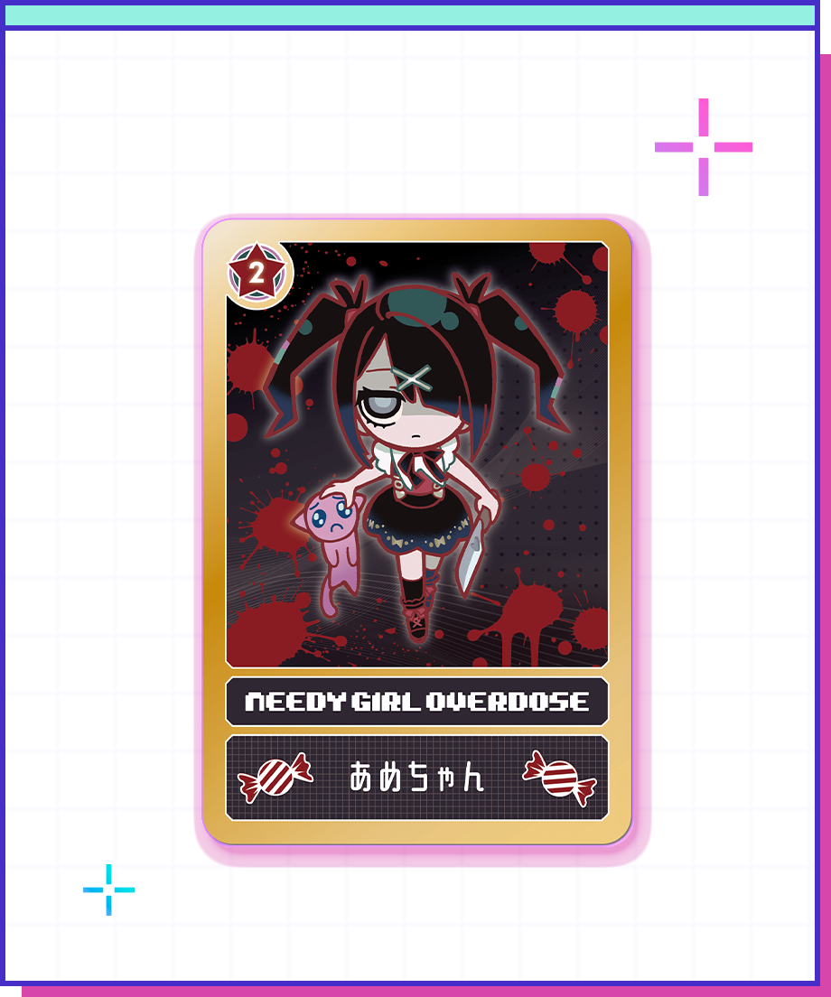 【POP-UP STORE in 東名阪2026】ニディガトレーディングホログラムカード ver.2 詳細画像4｜超てんちゃん・あめちゃん・パープル・ロリポップ・獄薔薇美血華・禰智禍さま・かちぇ｜NEEDY GIRL OVERDOSE 公式グッズ
