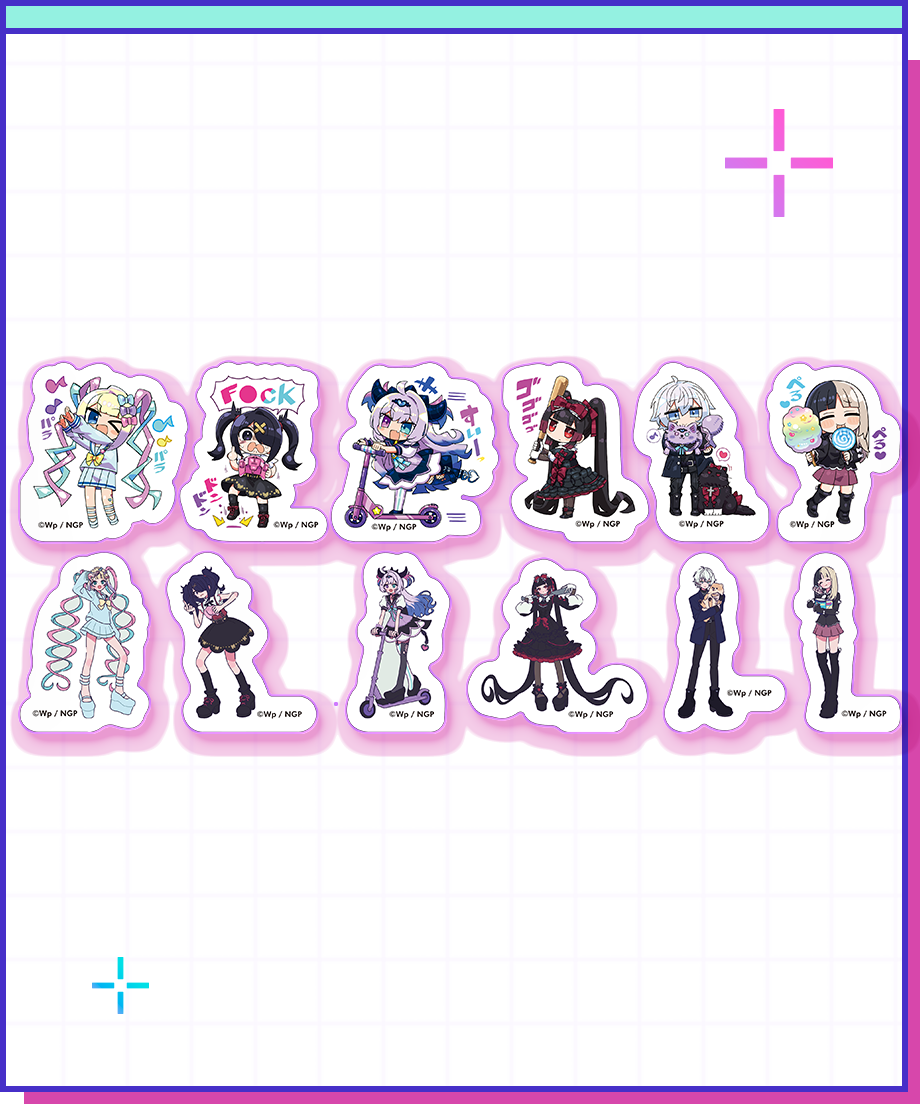 【POP-UP STORE in 東名阪2026】ニディガフレークシール（わき先生&かにかま先生 ver.）｜超てんちゃん・あめちゃん・パープル・ロリポップ・獄薔薇美血華・禰智禍さま・かちぇ｜NEEDY GIRL OVERDOSE 公式グッズ
