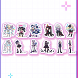 【POP-UP STORE in 東名阪2026】ニディガフレークシール（わき先生&かにかま先生 ver.）｜超てんちゃん・あめちゃん・パープル・ロリポップ・獄薔薇美血華・禰智禍さま・かちぇ｜NEEDY GIRL OVERDOSE 公式グッズ