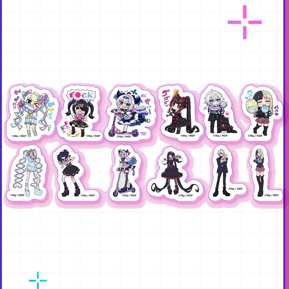 【POP-UP STORE in 東名阪2026】ニディガフレークシール（わき先生&かにかま先生 ver.）｜超てんちゃん・あめちゃん・パープル・ロリポップ・獄薔薇美血華・禰智禍さま・かちぇ｜NEEDY GIRL OVERDOSE 公式グッズ